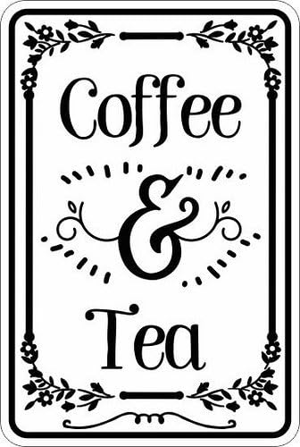 Coffee Tea Joke - Targa in metallo alluminio con scritta