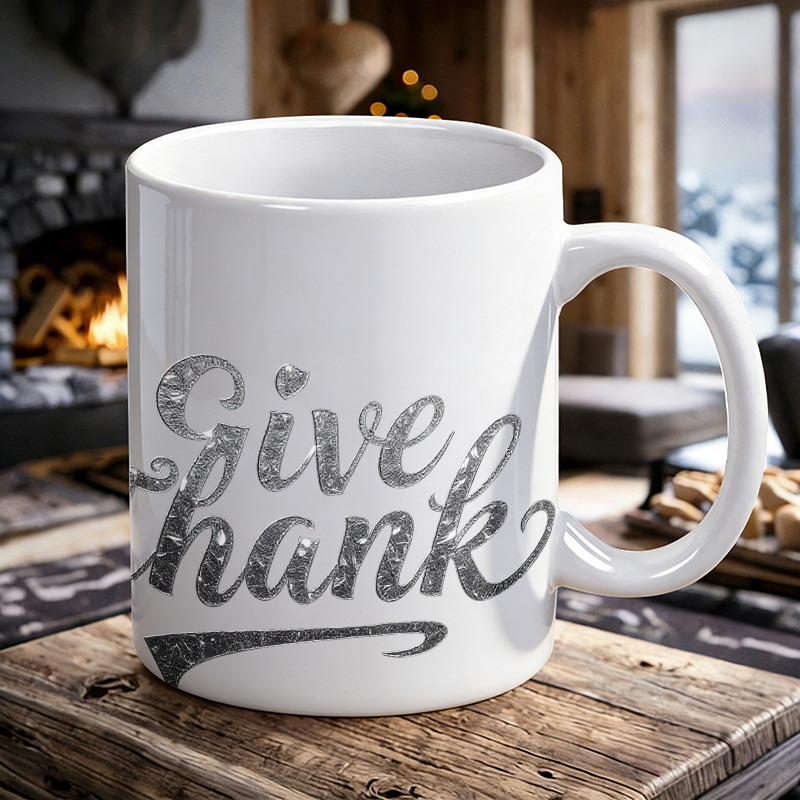 Coffee Tea Font - Tazza in Ceramica con Scritta 'Give
