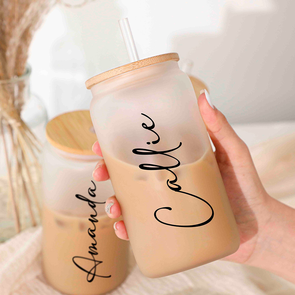 Bicchiere in Vetro con Coperch - Coffee Tea Font recensione e prezzo